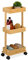 Relaxdays Bagno con 3 Ripiani, Mobiletto su Ruote, Carrello da Cucina, 71,5x31x18 cm, Scaffale, Plastica, Fibra di Legno, Mobile in bambù Naturale