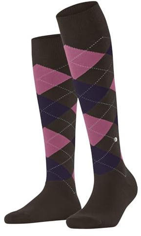 Burlington Damen Kniestrümpfe Queen W Kh Baumwolle lang gemustert 1 Paar, Braun Autumn Melange 5880, 36-41