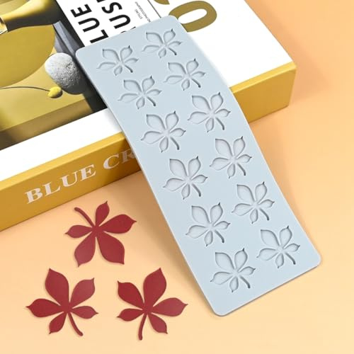 mostsom Molde de silicona 3D borde hueco para hornear, hojas de castaño moldes para fondant resina, arcilla polimérica, decoración de cupcakes de pastel, artesanía de azúcar, postre de boda (G_ hojas