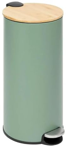 FIVE Simply Smart - Poubelle en Métal & Bambou Natureo 30L Vert