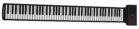 Warmhm 88 Keys White Electronic Piano Weighted Keys Style Foldable Keyboard Piano