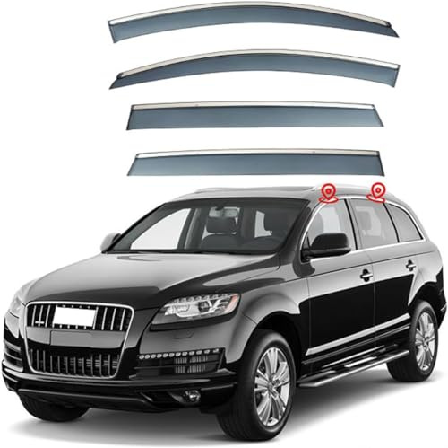 AlbaEUC Windabweiser Regenabweiser Windschutz für Audi Q7 MK1-4L 2006-2014, Dynamischer Entwurf, Langlebig & Robust, Verringerung von Lärm und Luftturbu