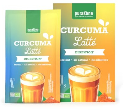 Purasana® Instant Kurkuma Latte – 6 Sticks – Bio Golden Milk mit Kurkuma, Zimt & Ingwer, glutenfrei & natürlich