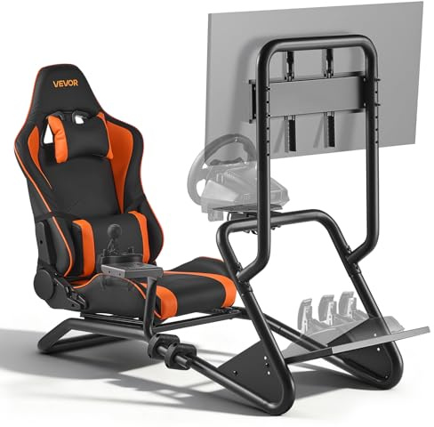 VEVOR Soporte para Volante de Carreras con Soporte para Monitor, Estable y Ajustable, Compatible con Logitech G27, G29, G920, G923, Thrustmaster T300RS, TX F458, T500RS, T3PA-PRO (F1/GT), Pedales CSR