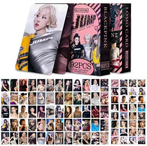 DEFGNOP K pop Blackpink Merch, Lot de 60 Photocard Blackpink Lomo 32 autocollants, JUMP Album Photocards Set pour fans (A)