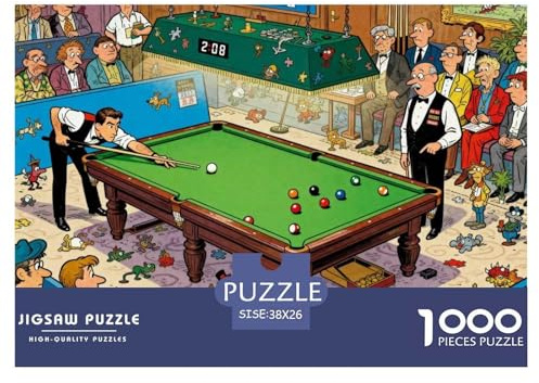 Snooker Billard Hölzerne Puzzles Wasserfest 1000-teiliges Puzzle Für Erwachsene Unmöglichzur Heimdekoration