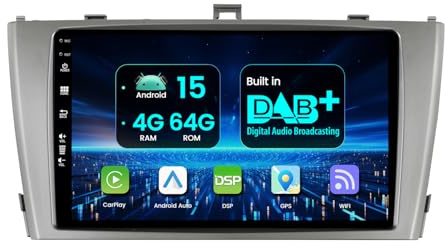 MISONDA Autoradio Eingebaut DAB/DSP/Carplay- Android 15 Für Toyota Avensis T27 2008-2015 - [4G+64G] - Rückfahrkamera - 9 Zoll IPS - Mit Lenkradsteuerung WiFi Bluetooth RDS AUX FM