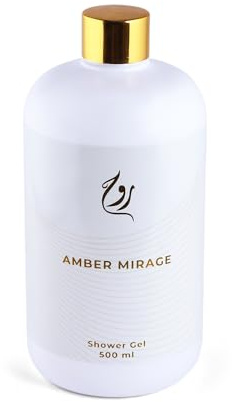 ROUH Amber Mirage Shower Gel – Luxury Body Wash for Men and Women with Long Lasting Arabian Oud, Amber & Patchouli Fragrance, Moisturising and Refreshing Cleanser for All Skin Types, 500ml