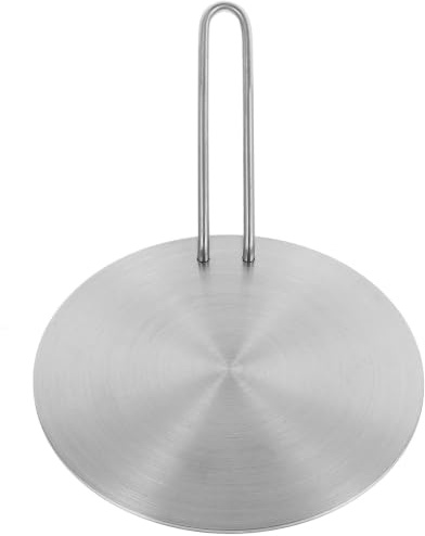 AUTSUPPL Induktionskochfeld Adapterplatte 18cm Edelstahl Wärmeverteiler mit Abnehmbarem Griff für Induktions und Gasherde Kochgeschirradapter