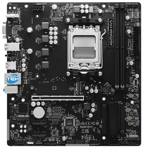 SIMPLETEK - Motherboard Micro-ATX - Socket AM5 A620A - DDR5 fino a 6800+(OC) - PCIe 4.0 - Slot Hyper M.2 Gen4 - USB 3.2