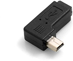 System-S Mini USB (femmina) a Mini USB (maschio) 90° sinistra angolare spina USB adattatore
