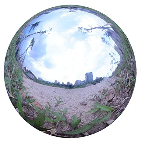 Langlebige Edelstahlkugeln, hohl, Spiegelkugel, schwimmend, reflektierend, poliert, glänzende Kugel für Zuhause, Garten, Teich, Außenbereich, Schwimmbad, Dekoration (25,4 cm)