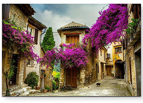 Paul Sinus Art Leinwandbilder | Bilder Leinwand 120x80cm wunderschöne alte Stadt in der Provence