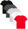 Lower East Men's LE105 T-Shirt, Black/Anthracite/Red/Light Grey Heather/White, M (Pack of 5)