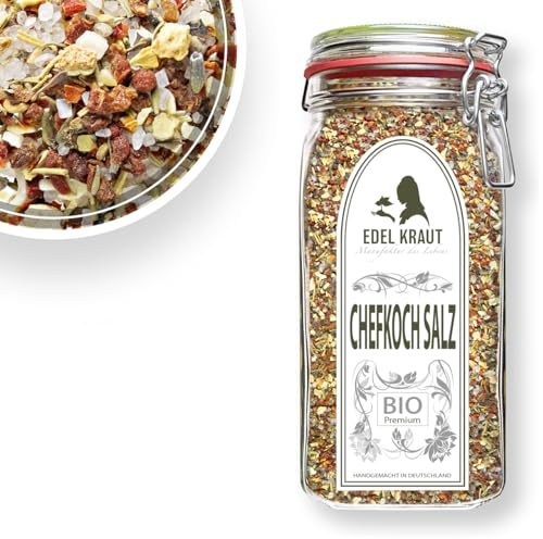 BIO Chefkoch Salz im Premium GLAS - 900g | EDEL KRAUT - 100% naturrein - Premium Gewürze & Gewürzmischungen - frei von jeglichen Zusatzstoffen - kontrolliert biologischer Anbau
