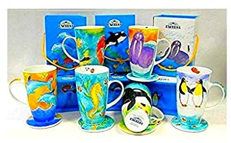 excelsa Grande Tazza con sottotazza Fantasie Marine assortite