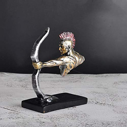 MWBLN Skulpturenstatue,Römische Pfeil und Bogen Indianer Figuren Statue, Harz Vintage Kunst Skulptur, Home Wohnzimmer Loft Büro Auto dekorative Figuren 1
