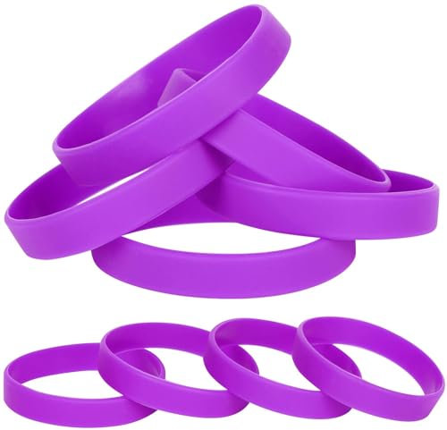 LVNRIDS 25 pezzi Braccialetti elastici in Silicone Viola, 20.2 cm Riutilizzabile Braccialetti in Gomma per Uomo Donna, Bracciale Colorati per Feste, Eventi, Festival Musicali,Sport