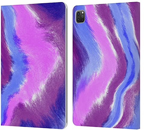 Head Case Designs Offizielle Suzan Lind Rosa Lila Blau Tie Dye Leder-Wallet-Hülle Kompatibel mit Apple iPad Pro 11 2020/2021 / 2022