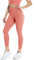 icyzone Damen Sport Leggings 7/8 Hohe Taille Yoga Tights Sport Hose Jogginghose mit Tasche (L, Rustic Coral)