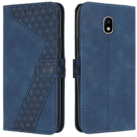 OKZone Coque pour Samsung Galaxy J730/J7 2017, Etui Protection Housse Premium en Cuir PU Portefeuille Étui Téléphone [Fermoir Magnétique] [Fentes pour Cartes] Flip Case pour Galaxy J730/J7 2017（Bleu