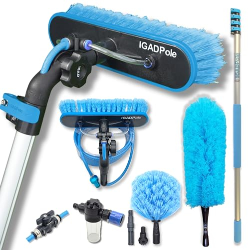 IGADPole 17ft (5m) Washing Kit: Water-fed Brush, Soap Dispenser and hose tap