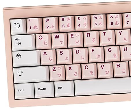 Tripleshot Keycaps 124 Keys Cherry Profile Pink White Japanese Keycaps Set Fit for 61/64/87/104/108 Cherry Mx Switches Mechanical Keyboard