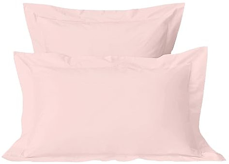 Pizuna Luxueux Set de 2 Taies d'oreiller 50x75 cm Rose Clair, 100% Coton Longue Tige 800 Fils Armure Satin Taies d'oreiller Douces 50x75 en Coton (Rose Clair taies d'oreiller 2 Pièces)