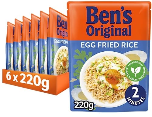 BEN'S ORIGINAL Egg Fried Microwave Rice, Bulk Multipack 6 x 220g pouches