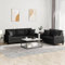 BaraSh 2-TLG. Sofagarnitur mit Kissen Schwarz Kunstleder Schlafsofa Klein Mini Sofa Recamiere Mit Schlaffunktion