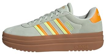 adidas Women's VL Court Bold Shoes, Linen Green/Crew Orange/Hi-Res Yellow, 5.5 UK
