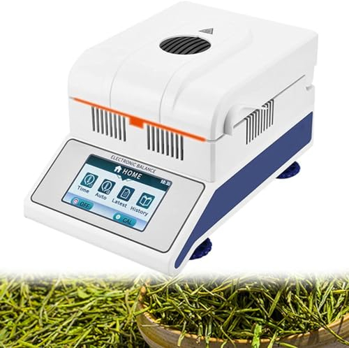 YSFHYAN Analizzatore di umidità Alogeno Digitale, Lampada Alogena Ad Alta Efficienza per Riscaldamento Uniforme, Tester di umidità da Laboratorio di Precisione LCD con Leggibilità(Size:50g/0.001g)