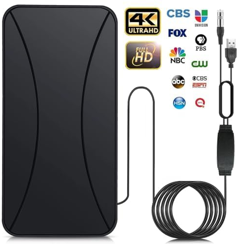 IFaca Antena TV Digital DVB-T2 Portátil Interior, Recepción 360°, 400+KM, Negro