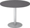bümö Besprechungstisch, Esstisch klein, Tisch rund 100 cm - Kleiner Esstisch Graphit, Rundtisch Esstisch 2 Personen mit Holz-Platte, Säule aus Metall in Silber, Konferenztisch, Bistrotisch