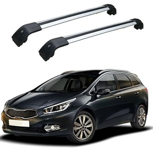Dachgepäckträger Dachträger Für Kia Ceed Sportswagon SW Estate 2012 2013 2014 2015 2016 2017 2018 -Aluminium Dachträger Querstangen Gepäckträger (2Stk) Dachträger für Dachrelings Tragkraft 180 Kg