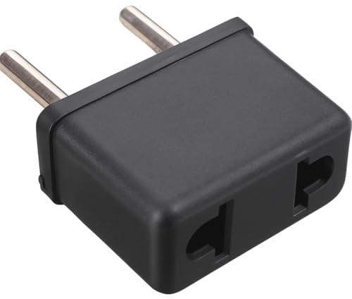 O05S Reiseadapter US auf EU, AC Ladegerät Adapterstecker 250V/6A, USA auf 2-Pin Euro/Deutschland Konverter, Kompatibel mit US-Netzteil, Perfekt für Reisen nach Europa
