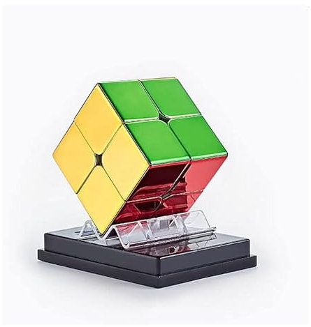 XMDCuber Speed Cube, 2x2 Speed Cube Magnetic Sticker Mirrorless Reflective Cube Shiny Magic Cube Puzzle 2x2x2