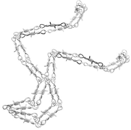 GOOHOCHY Fashion Forward Barbed Wire Necklace Punk Choker Chain for Women Men's Gothic Jewelry Statement Necklace for Concerts
