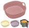 Rund Auflaufform Keramik, Auflaufform für Heißluftfritteuse 18.5 x 16.5 x 5.5cm, Lasagneform Auflaufformen, Bunt Glasiertes Backform Rund, für Lasagne, Pommes Frites, Suppe (Rosa)