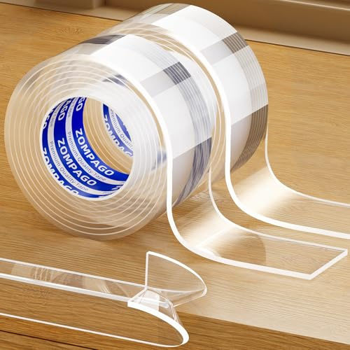 ZOMPAGO Transparente Kantenschutzleiste Selbstklebend,2Rollen x 30mm x 1m,Extra Stark Klare Weiche Möbelkantenschoner für Baby-Sicherung,Kanten-&Eckenschutz für Schränke,Tische,Wände,Betten,Küche