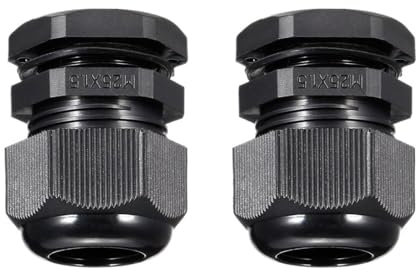 MACHSWON 10Pcs M25 Cable Gland – Durable Threaded Wire Connector with Locknut for 10-15mm Dia Cable Wire, Black