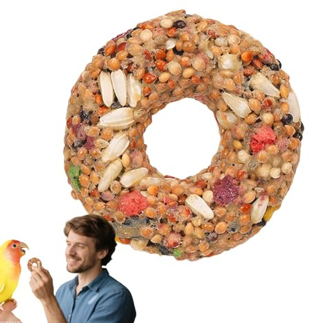 Vogel-Snack | Cocorita-Spiele | Vogelvolieren-Zubehör mit Donut-Körnchen zum Training und Anreichern von Unzertrennlichen