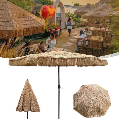ZYXQQJ Ombrelle Paille Hawaii Parasol De Plage De Style Hawaïen Parapluie Tiki Hawaïen Parasol De Jardin De Balcon Pliant Et Léger