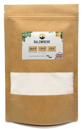 Salzmische Elektrolyte ohne Zucker I Saunamische für die Zellhydrierung nach der Sauna zur Unterstützung der Elektrolyt-Balance mit 1500mg Citrullin und 250 mg Vitamin C I Mineralsalzmischung 300g