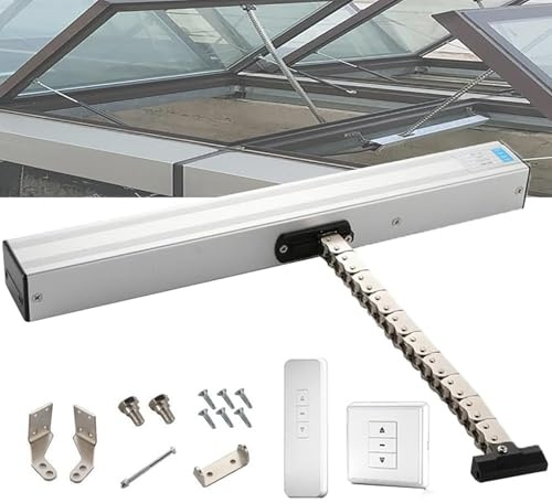 Automatic Window Opener with Remote Control and Switch, Ideal for Skylight and Roof Ventilation