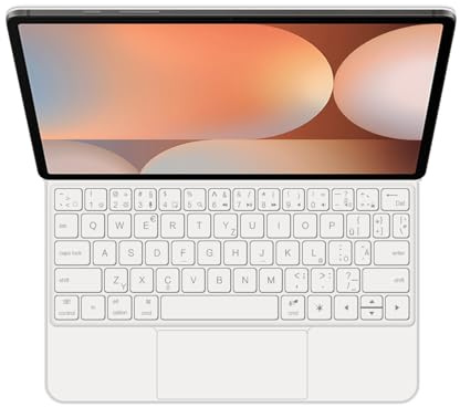 GUPENAA Tastaturhülle für Samsung Galaxy Tab S8 Ultra 14.6'' 2022, Magischer Schwimmender Cantilever-Ständer, 7 Farben Hintergrundbeleuchtung, Integriertes Trackpad,Weiß,German
