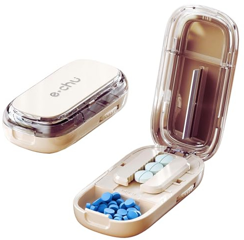 Cortador de pastillas 1 en 2 con almacenamiento, blanco