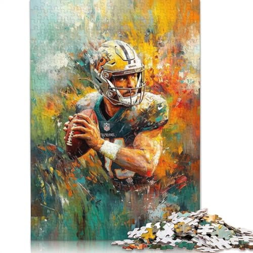500-teiliges Puzzle mit Abstrakter Fußballspieler-Kunst für Erwachsene, Teenager, Puzzles für Erwachsene, Lernpuzzle, 500 Teile (52 x 38 cm)