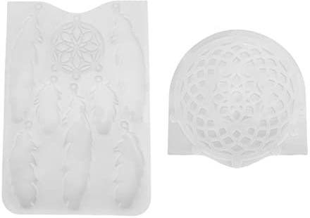 Dreamcatcher-Silikonform-Set, weich, flexibel, wiederverwendbar, DIY-Epoxidharz, Gussfeder-Anhänger für einzigartige Dekorationen, Wandbehänge und Schlafzimmer-Bastelarbeiten, 1