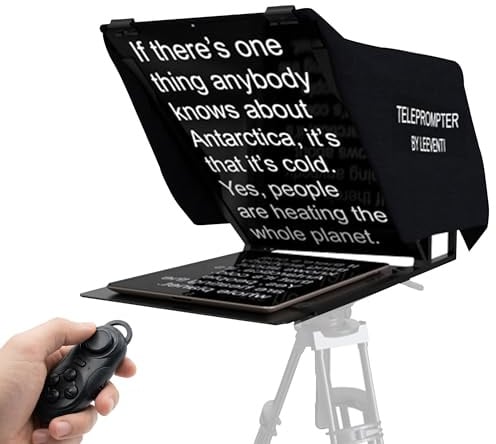 Leeventi NEO Teleprompter für Kamera, Smartphone & Tablet – Autocue Prompter kompatibel mit DSLR, Webcam & iPad – Teleprompter für YouTube Videos, Vlog, Streaming, Interviews & Präsentationen